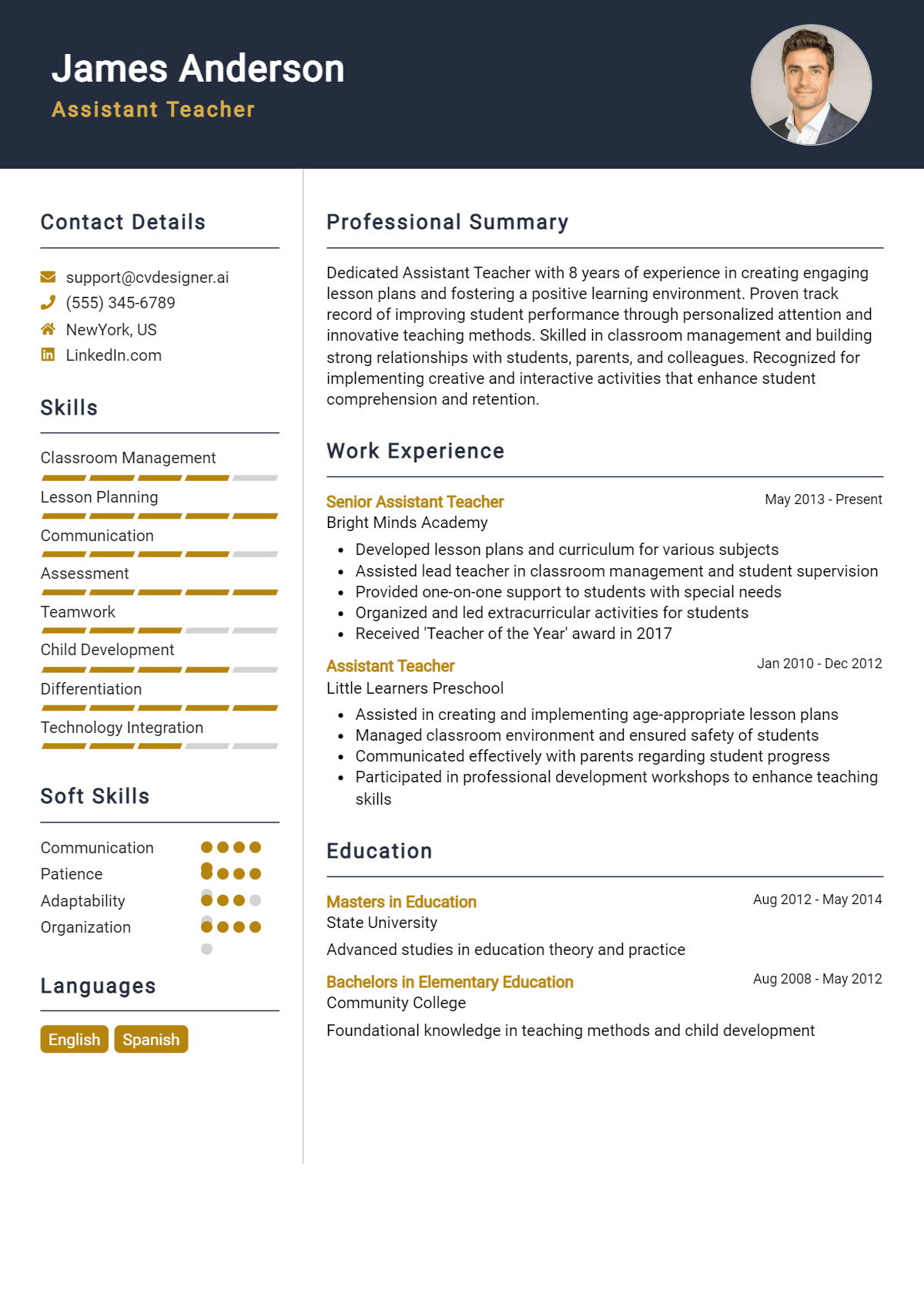 Assistant Teacher Resume Example for 2026: Ultimate Guide Preview