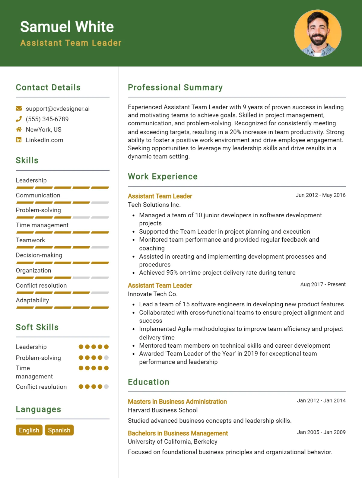 Assistant Team Leader CV Example For 2026: Strategies & Templates Preview