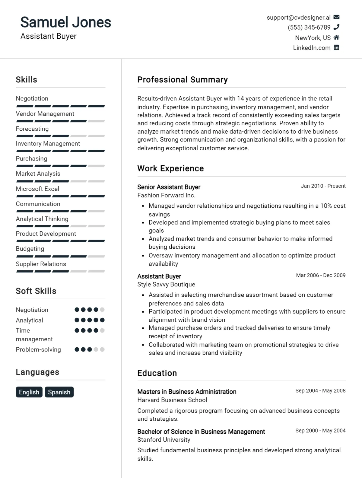 Assistant Buyer CV Example For 2026: How to Craft a Winning CV Preview