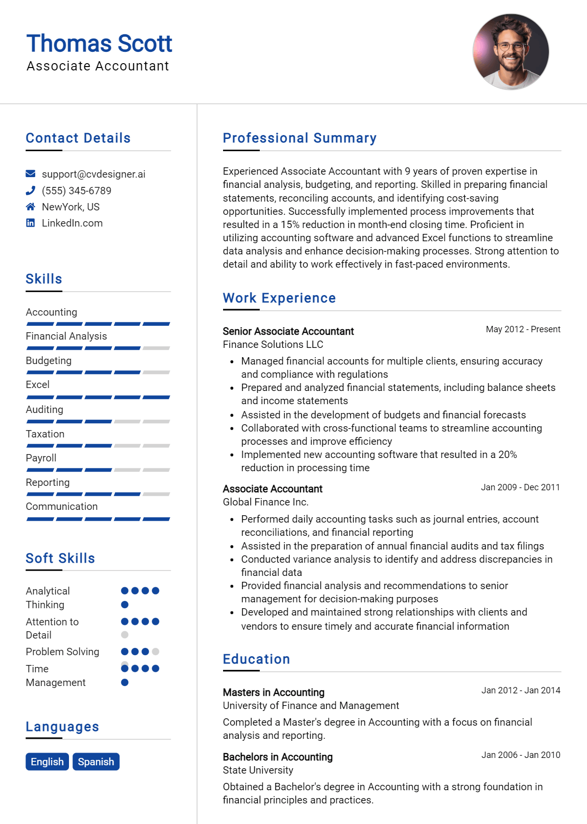 8 Associate Accountant Resume Examples And Templates for 2026 Preview
