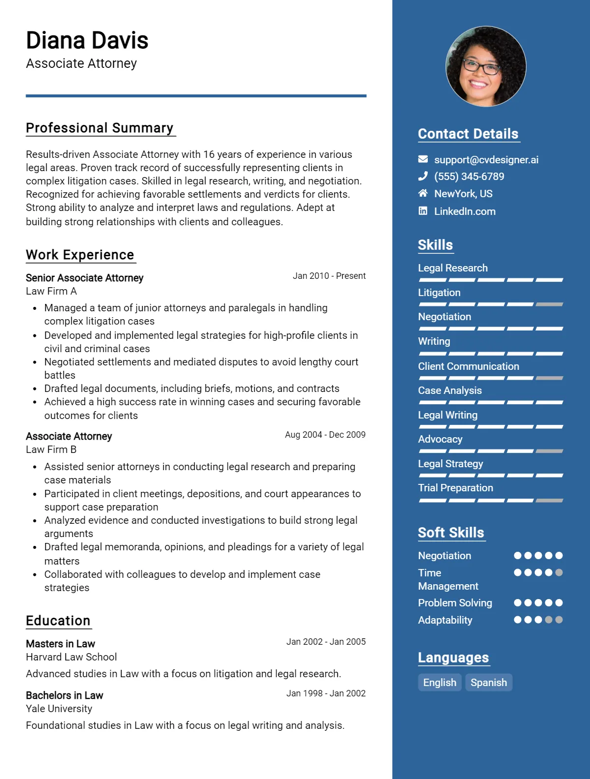 Associate Attorney CV Example For 2026: Free Downloadable Templates Preview