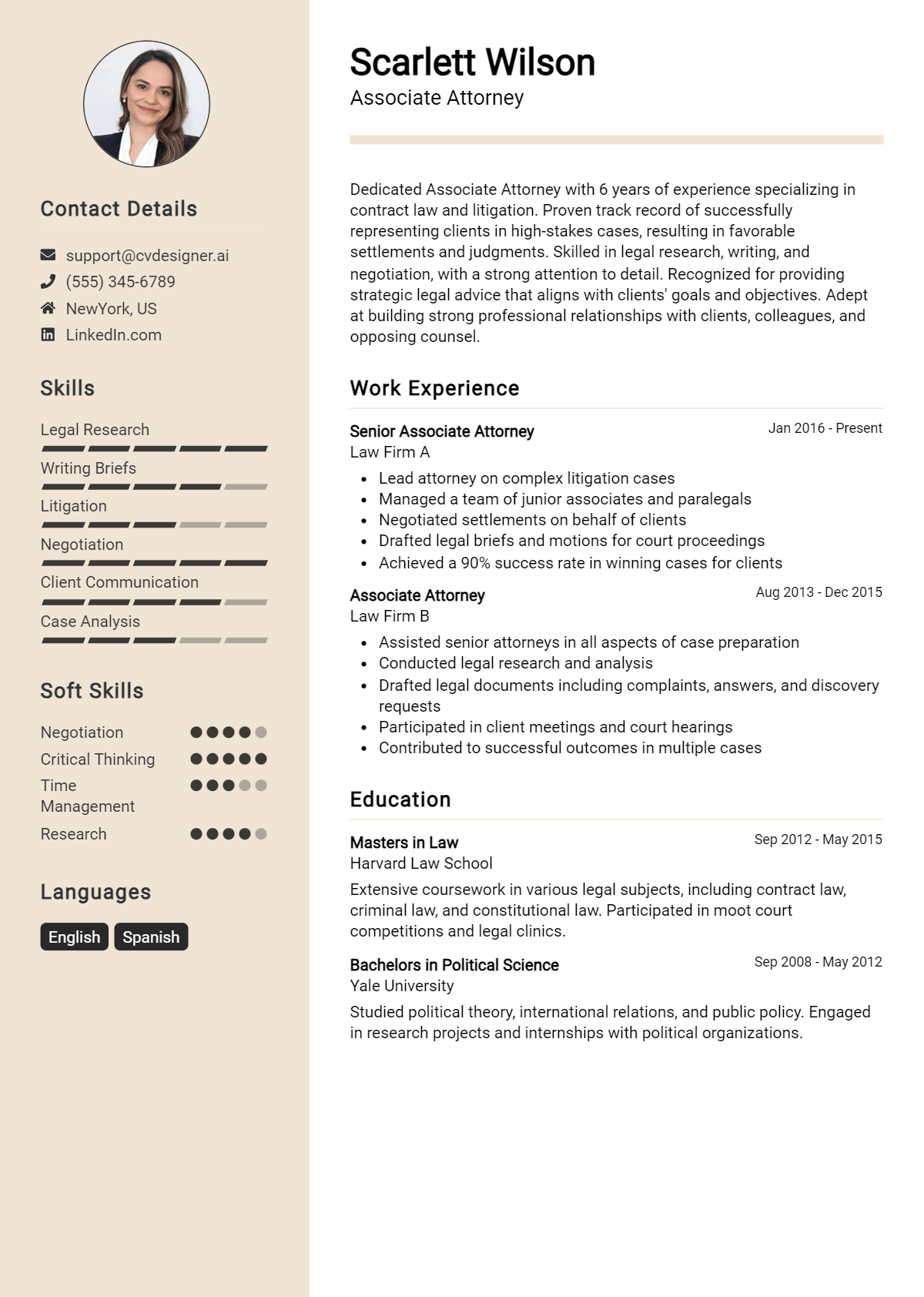 Associate Attorney Resume Example for 2026: Ultimate Guide Preview