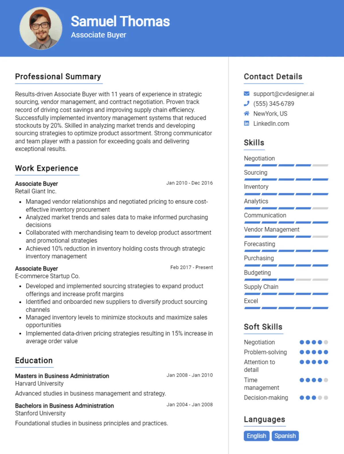 Associate Buyer CV Example For 2026: Ultimate Guide Preview