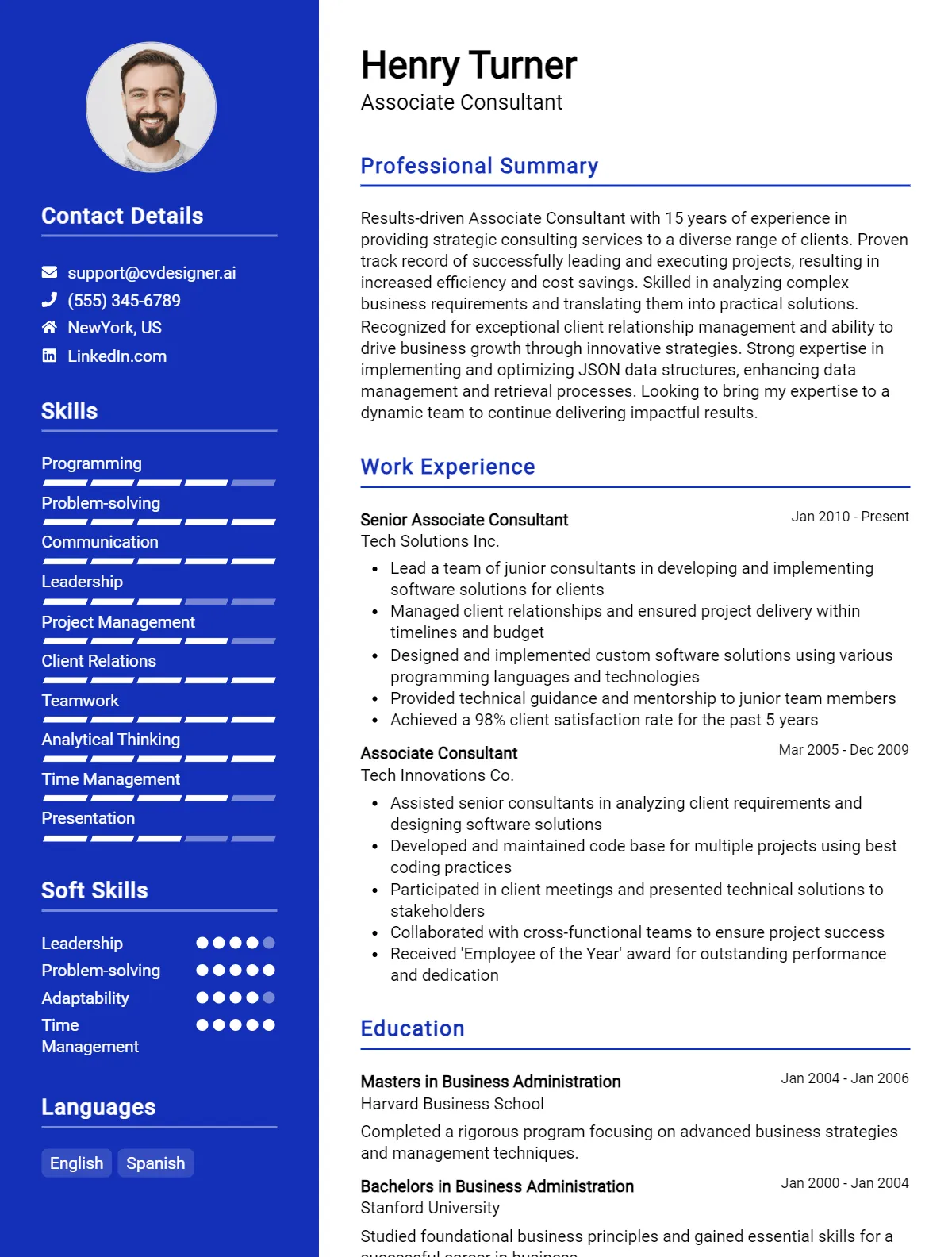 Associate Consultant CV Example For 2026: Ultimate Guide Preview