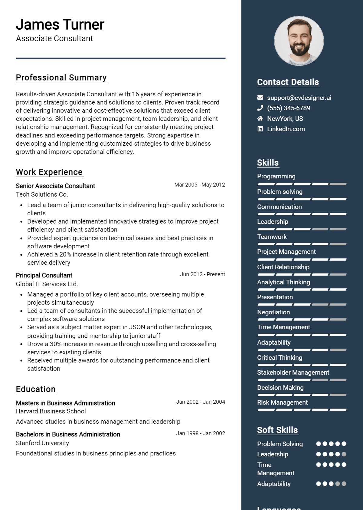 Associate Consultant Resume Example for 2026: Effective CV Writing Tips Preview