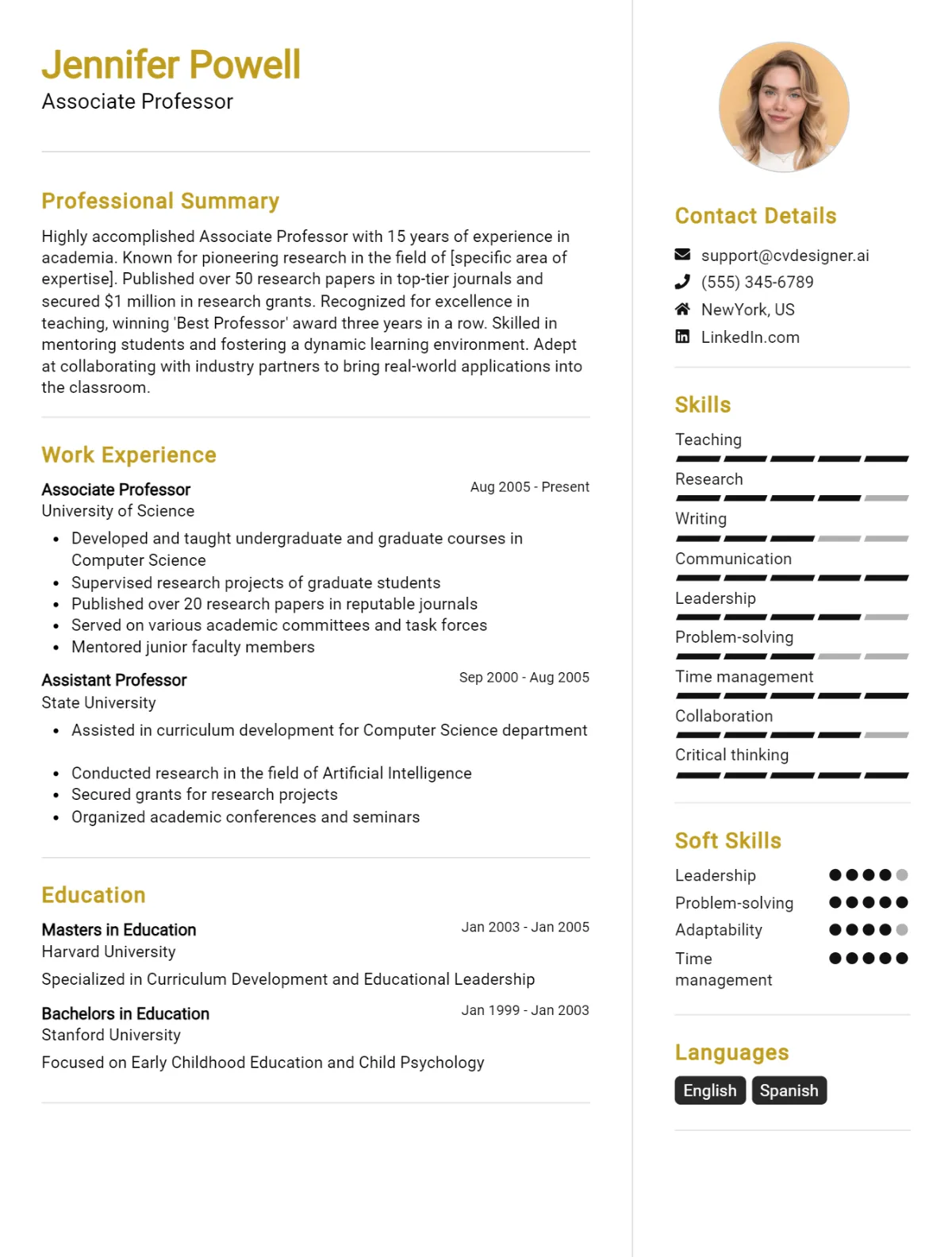 Associate Professor CV Example For 2026: Best Formatting Tips Preview