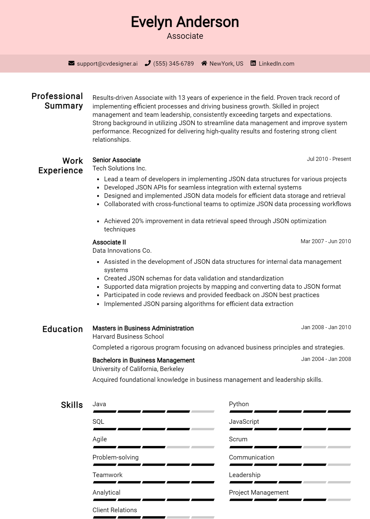 Associate Resume Example for 2026: Resume Guide Preview