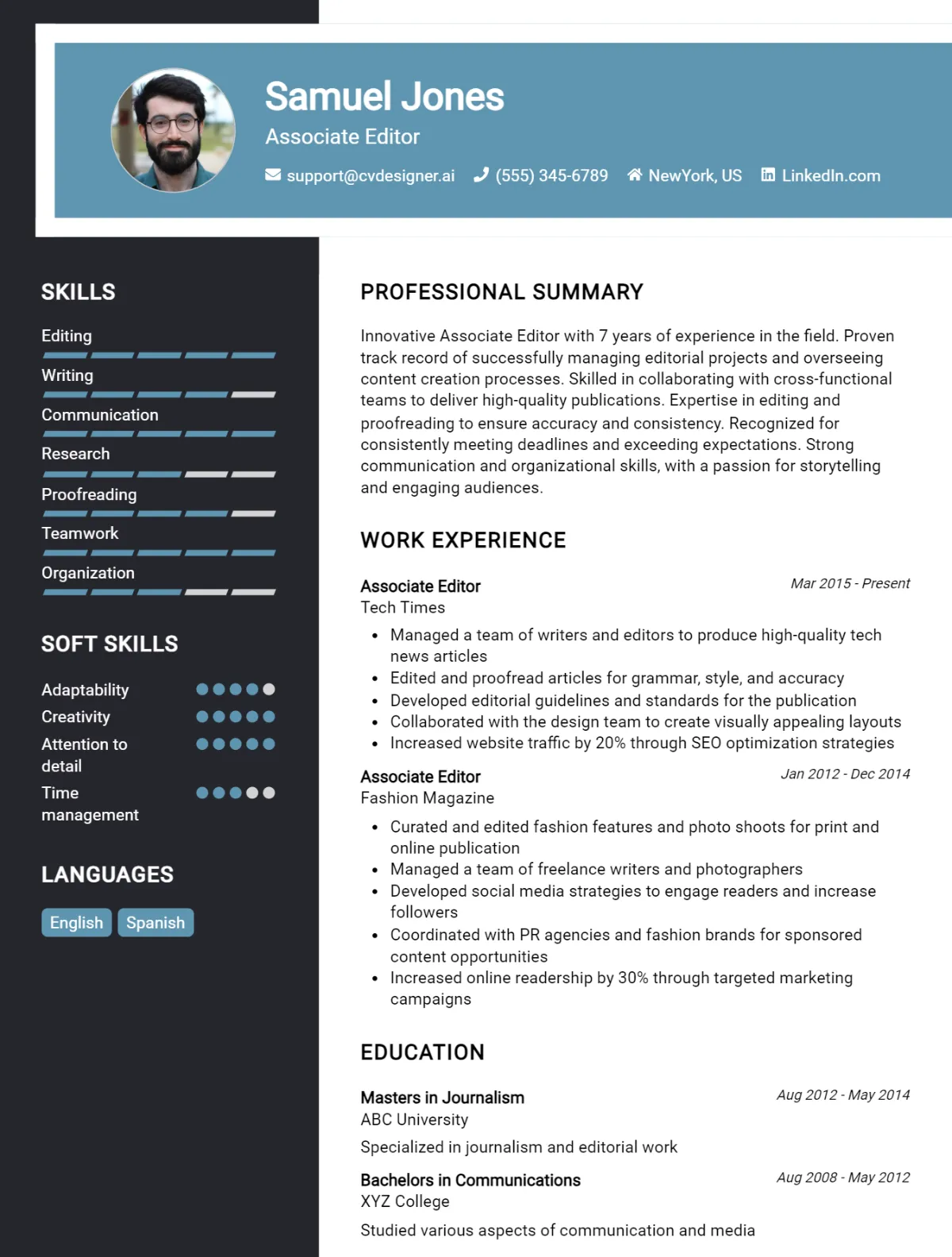 Associate Editor CV Example For 2026: How to Craft a Winning CV Preview