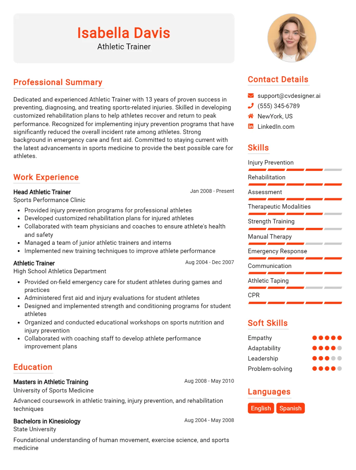 Athletic Trainer CV Example For 2026: How to Craft a Winning CV Preview
