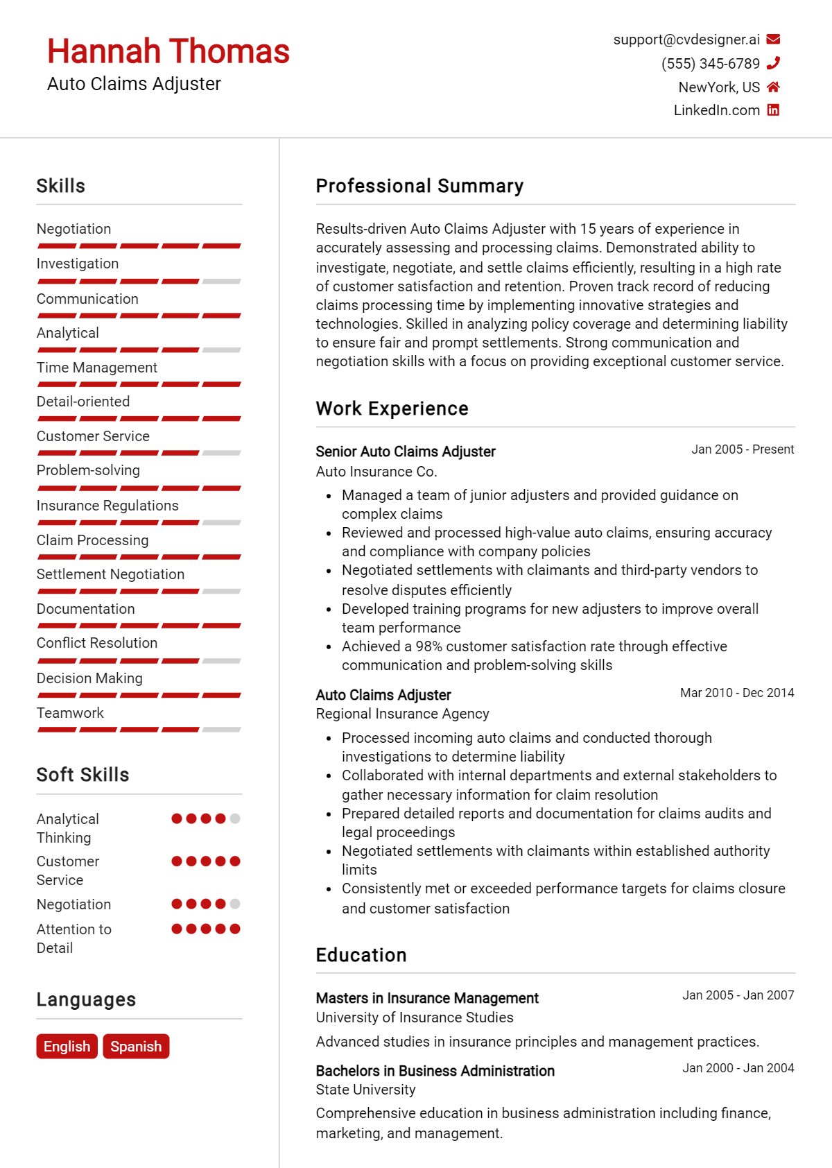 Auto Claims Adjuster Resume Example for 2026: Ultimate Guide Preview
