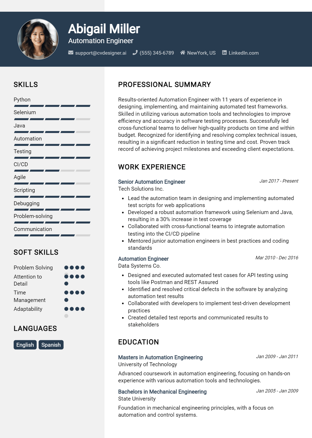 Automation Engineer Resume Example for 2026: Best Writing Guide Preview
