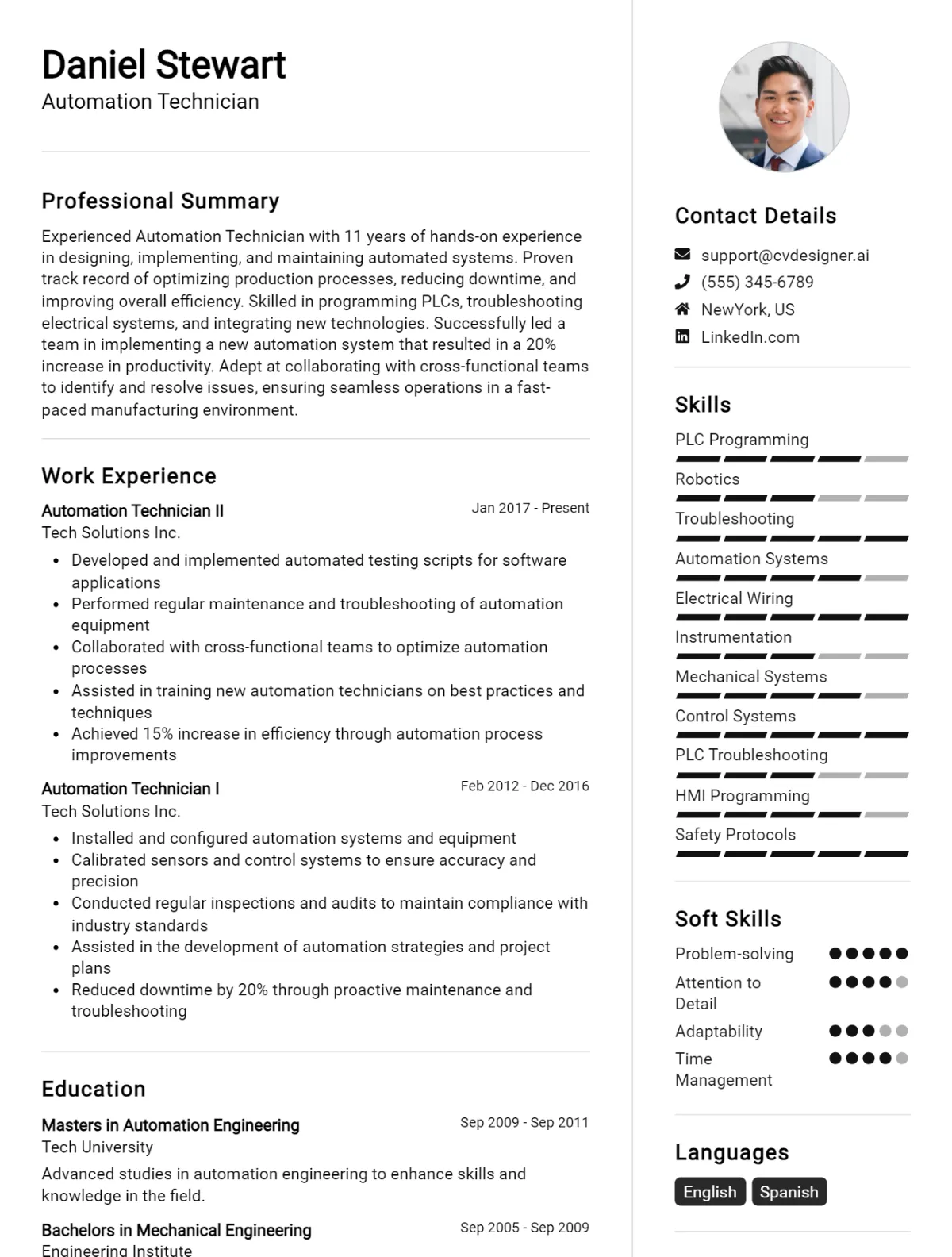 Automation Technician CV Example For 2026: Top Tips & Samples Preview