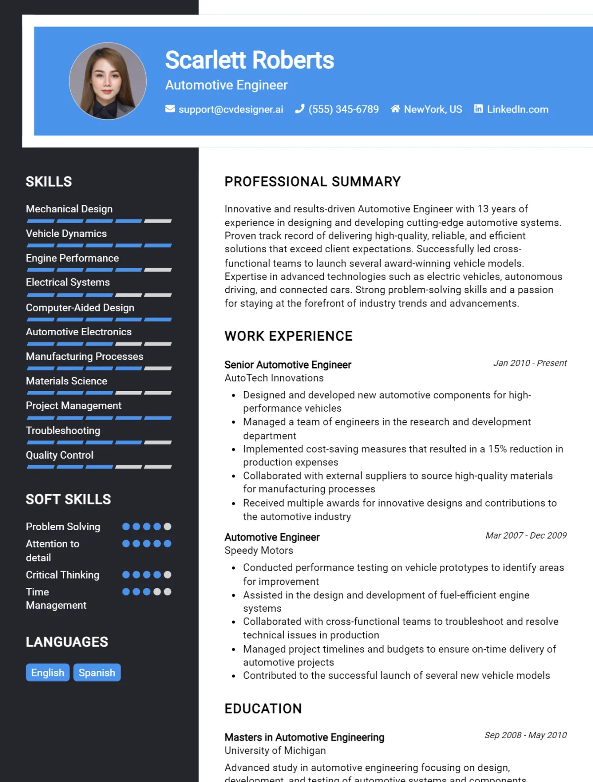 Automotive Engineer CV Example For 2026: Top Tips & Samples Preview