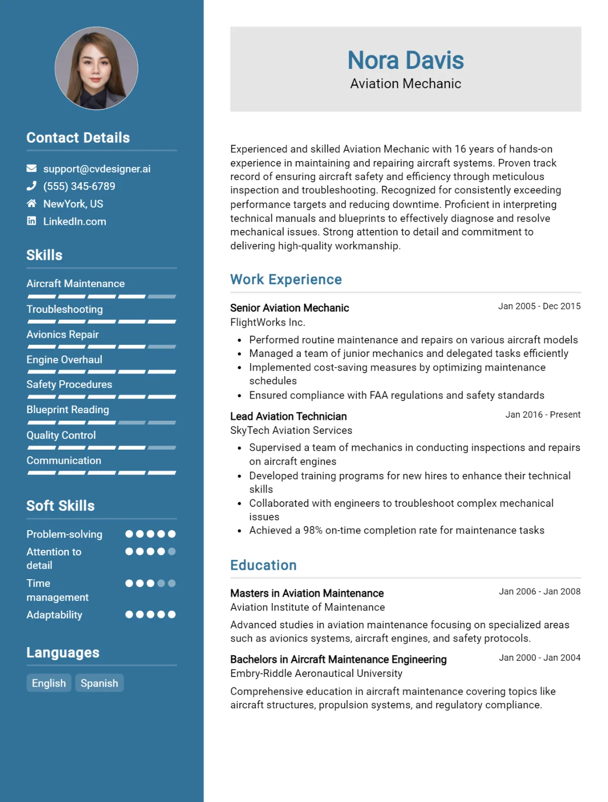 Aviation Mechanic CV Example For 2026: Top Tips & Samples Preview