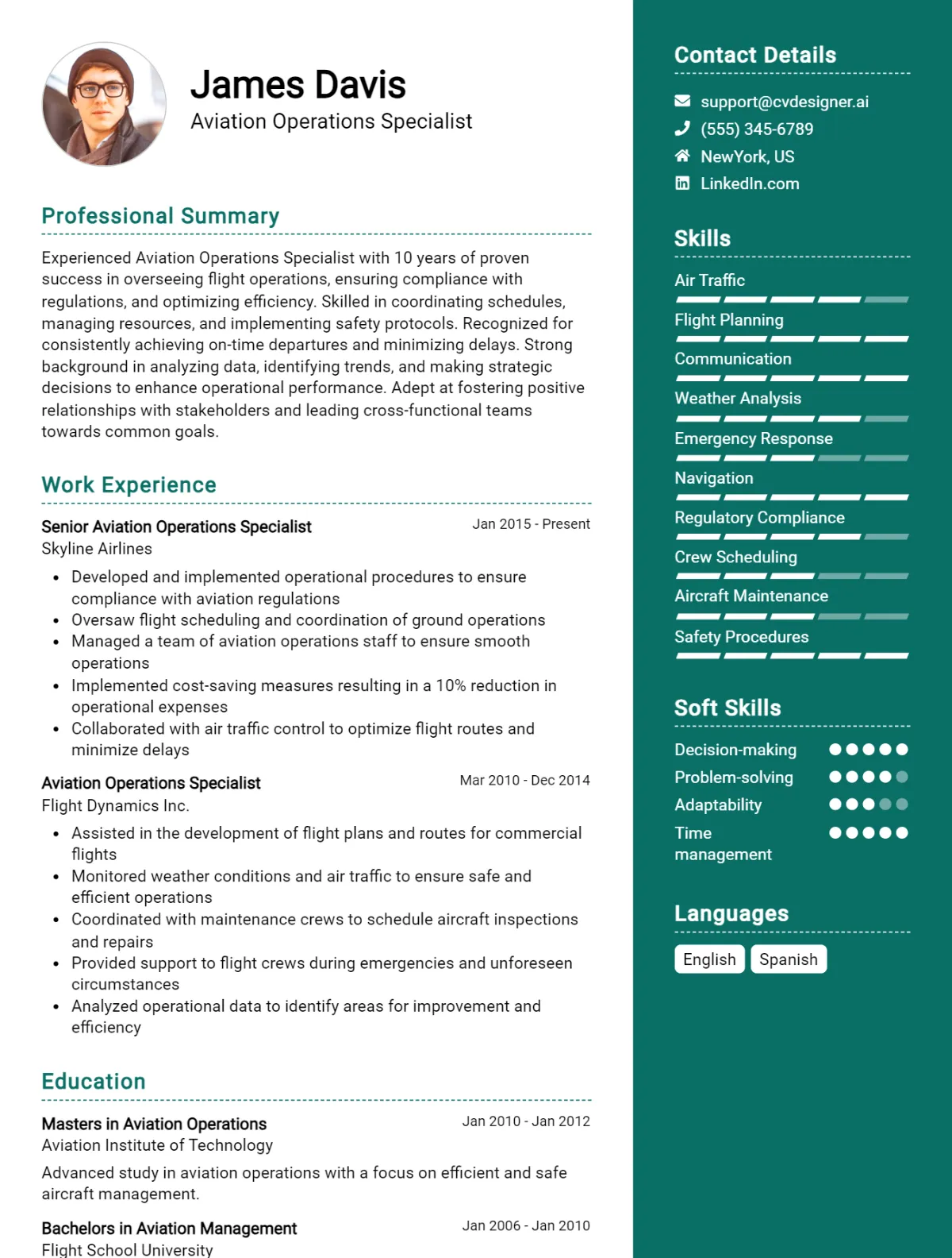 Aviation Operations Specialist CV Example For 2026: Top Tips & Samples Preview