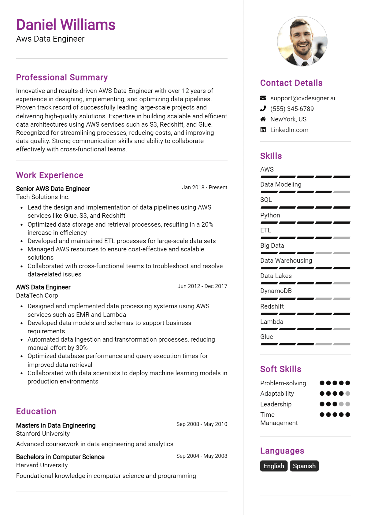 10 AWS Data Engineer Resume Examples for 2026: Expert Tips Preview
