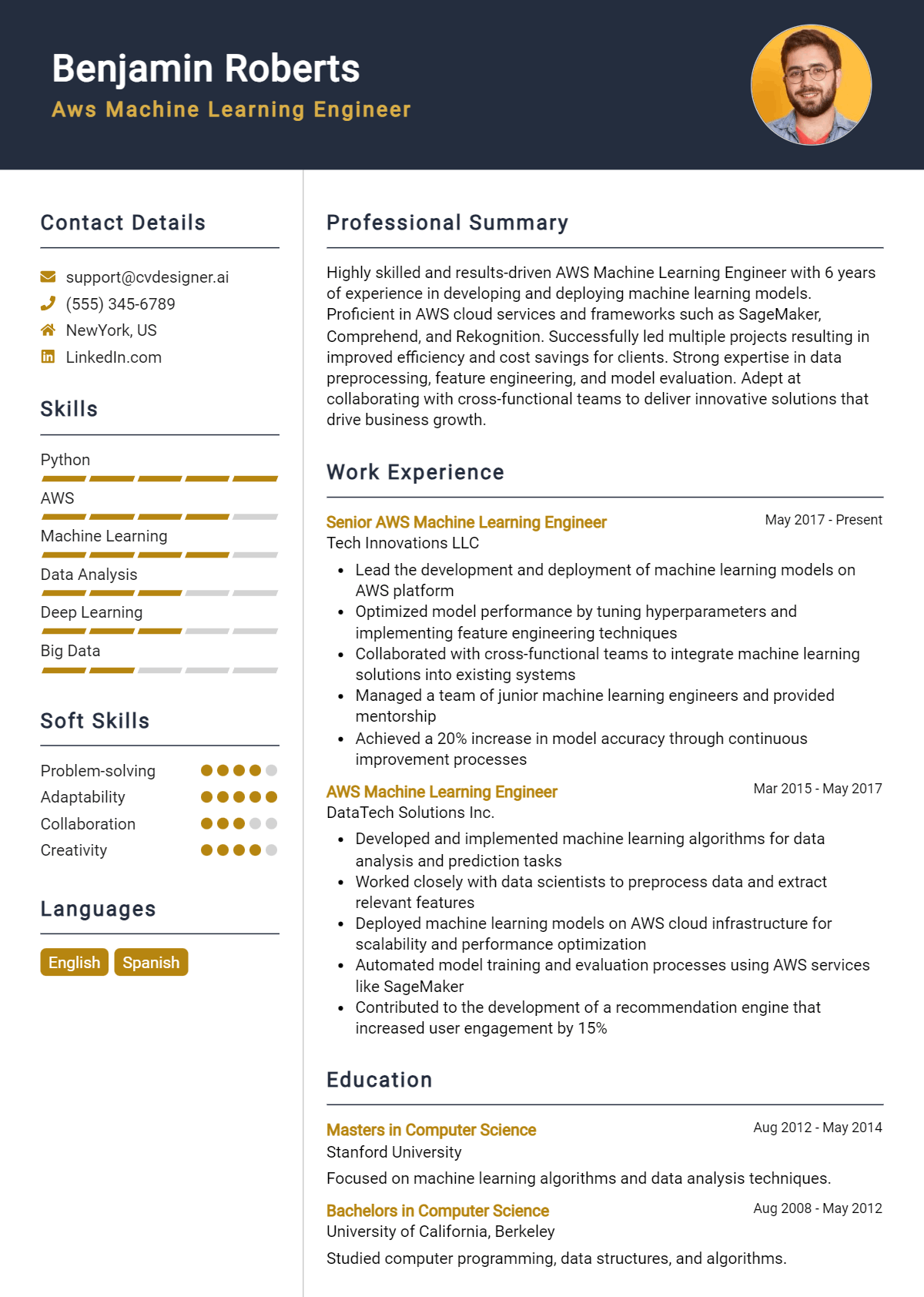 AWS Machine Learning Engineer Resume Example for 2026: Expert Tips Preview