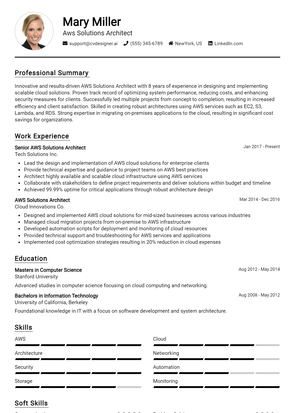 10 AWS Solutions Architect Resume Examples for 2026: Free Samples Preview