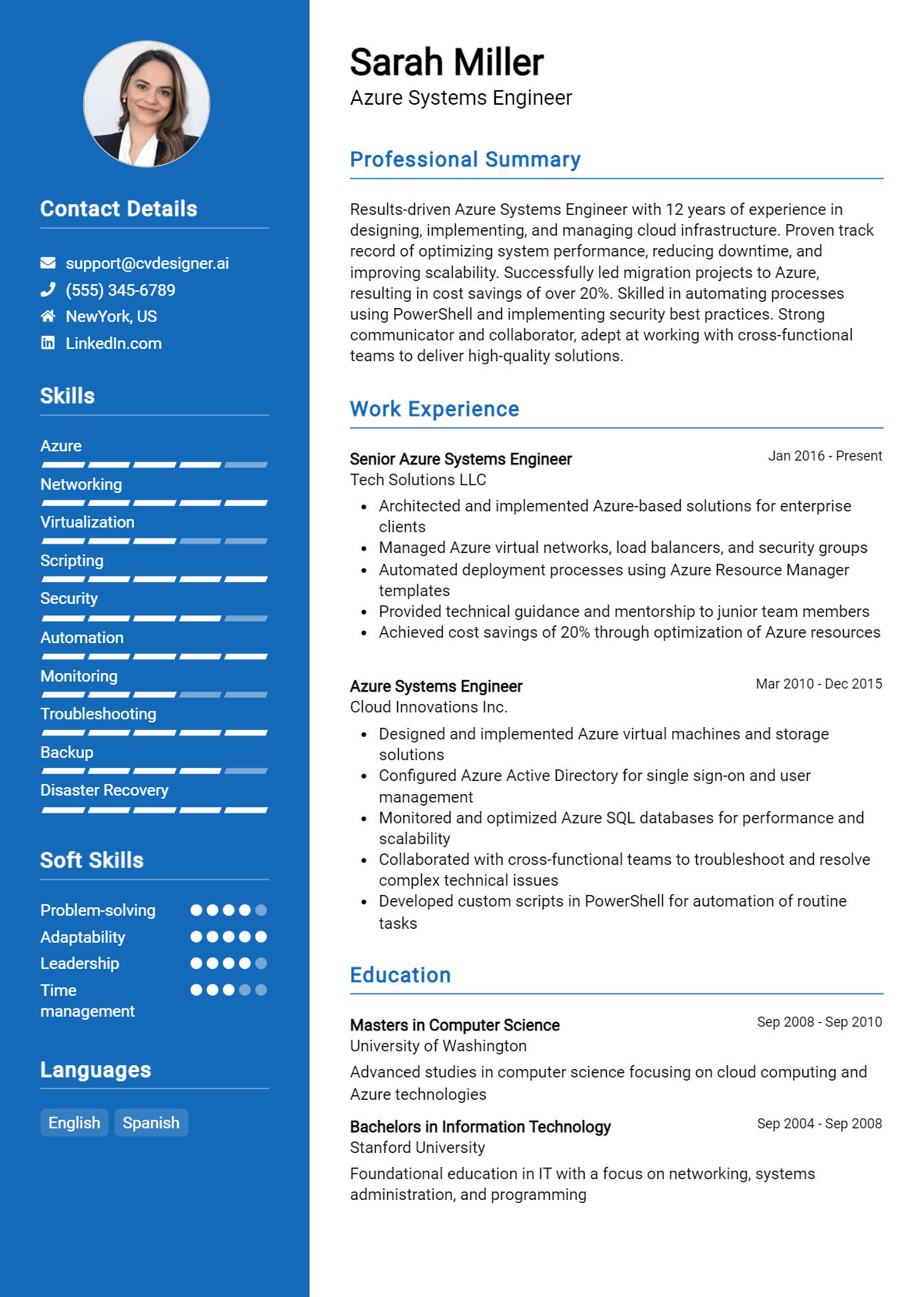 10 Azure Systems Engineer Resume Examples for 2026: Free Templates Preview
