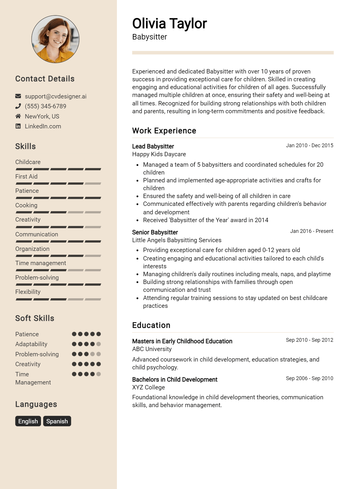 Babysitter Resume Example for 2026: Tips & Templates Preview
