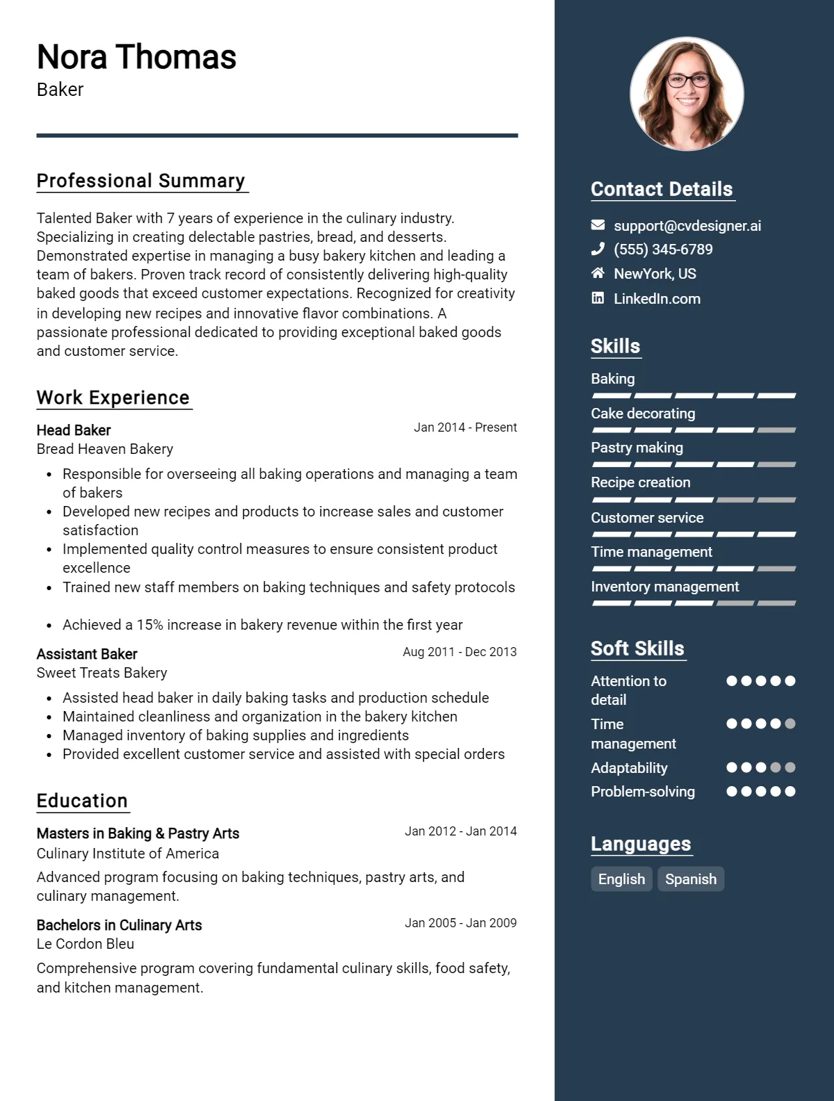 Baker CV Example For 2026: Best Tips & Templates Preview