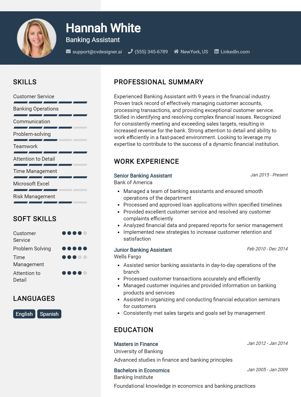 Banking Assistant CV Example For 2026: Tips & Templates Preview