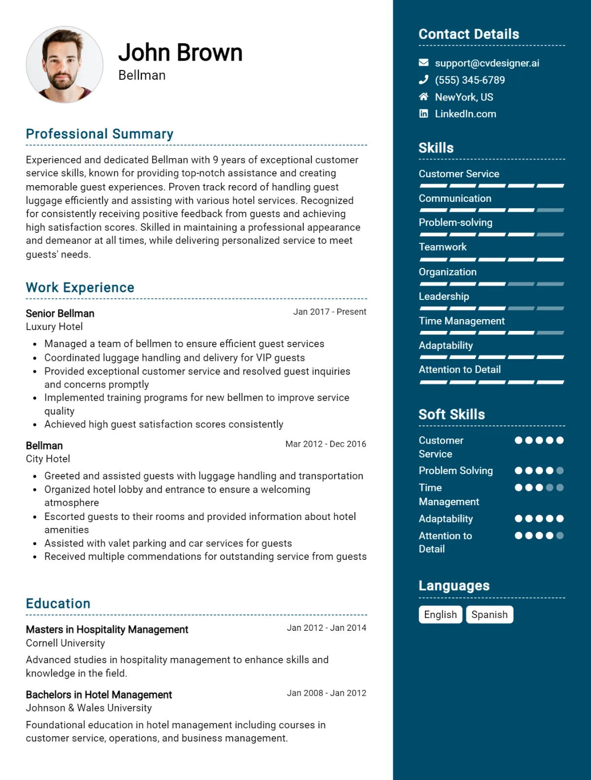 Bellman CV Example For 2026: Best Tips & Templates Preview