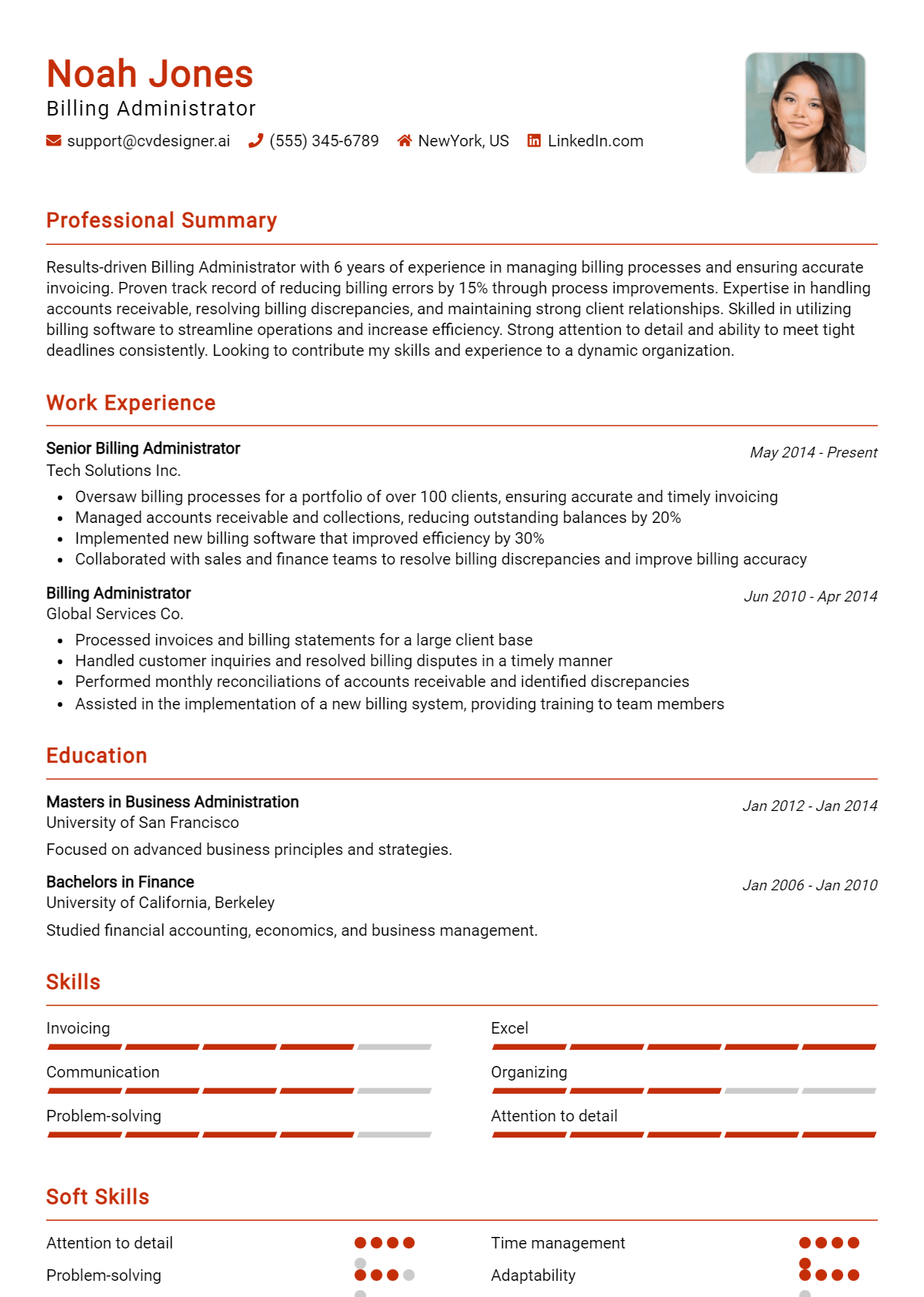 8 Billing Administrator Resume Examples And Templates for 2026 Preview