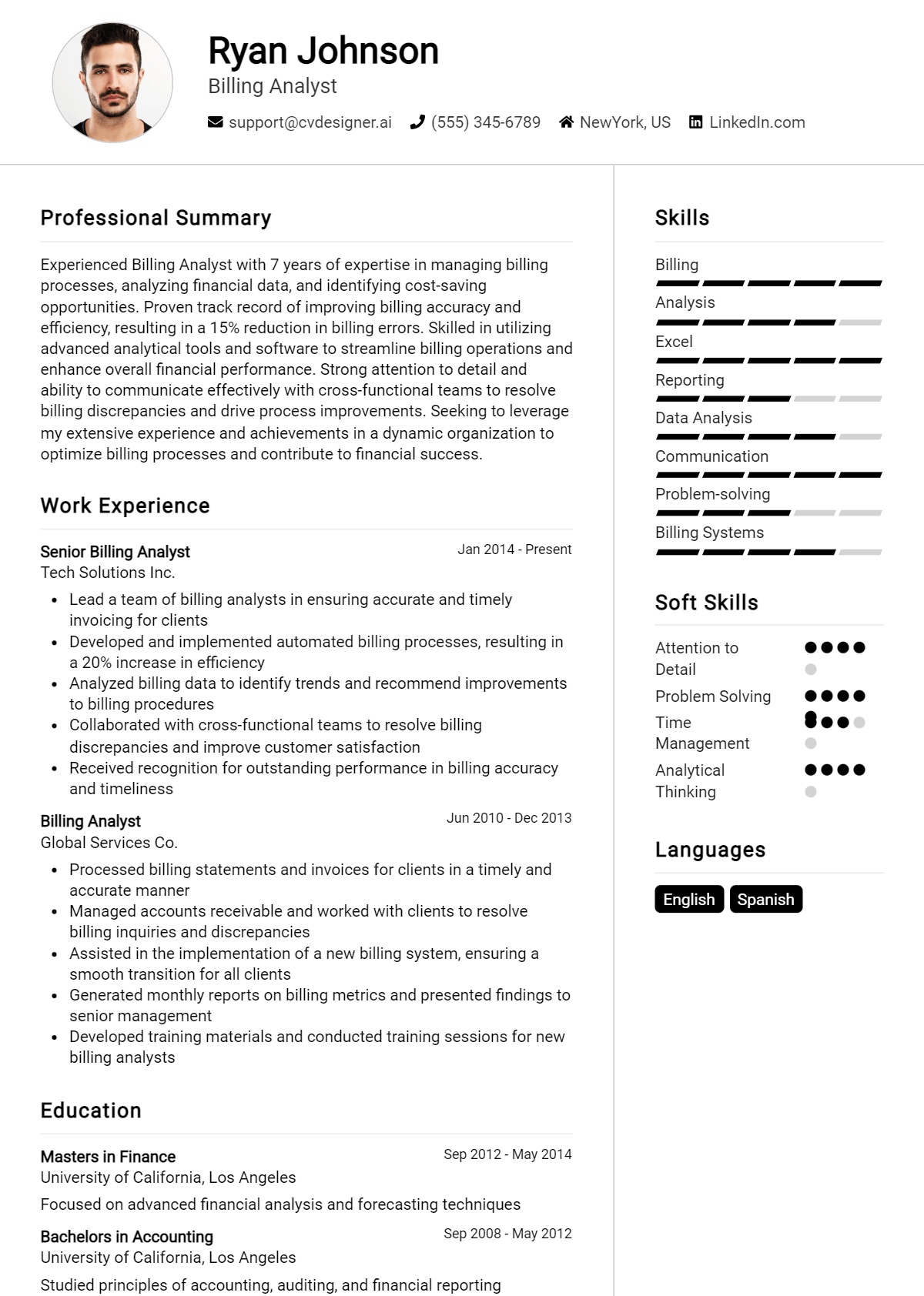 7 Billing Analyst Resume Examples And Templates for 2026 Preview