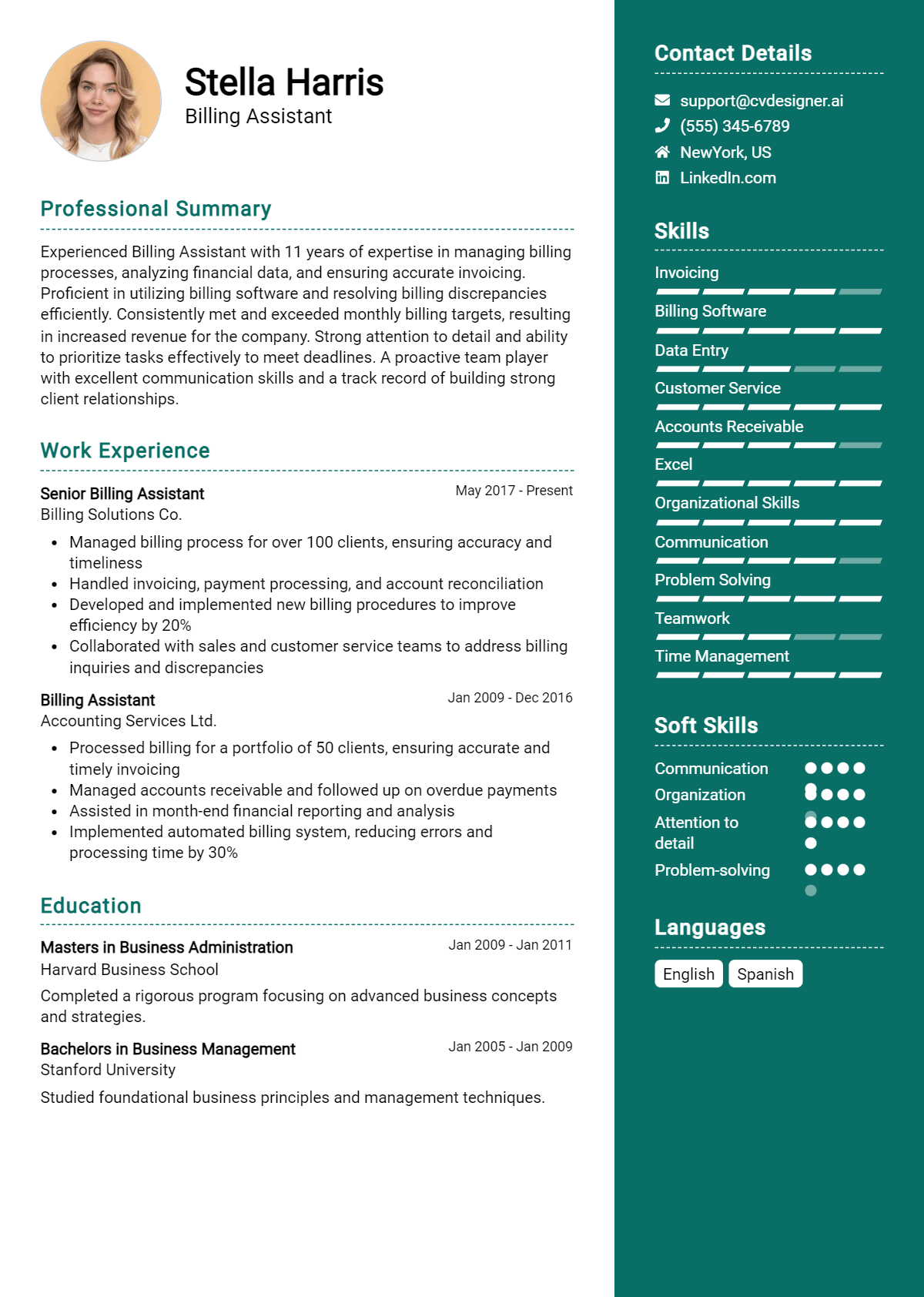 7 Billing Assistant Resume Examples And Templates for 2026 Preview