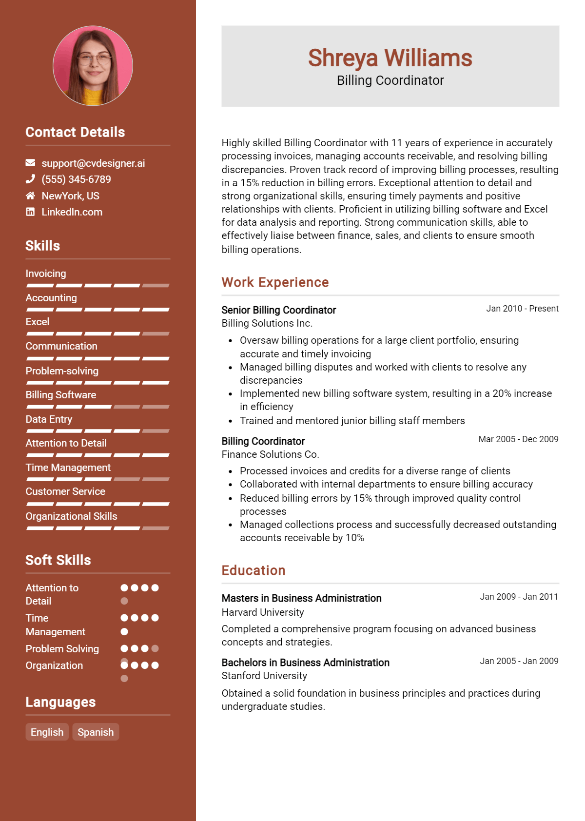 8 Billing Coordinator Resume Examples And Templates for 2026 Preview