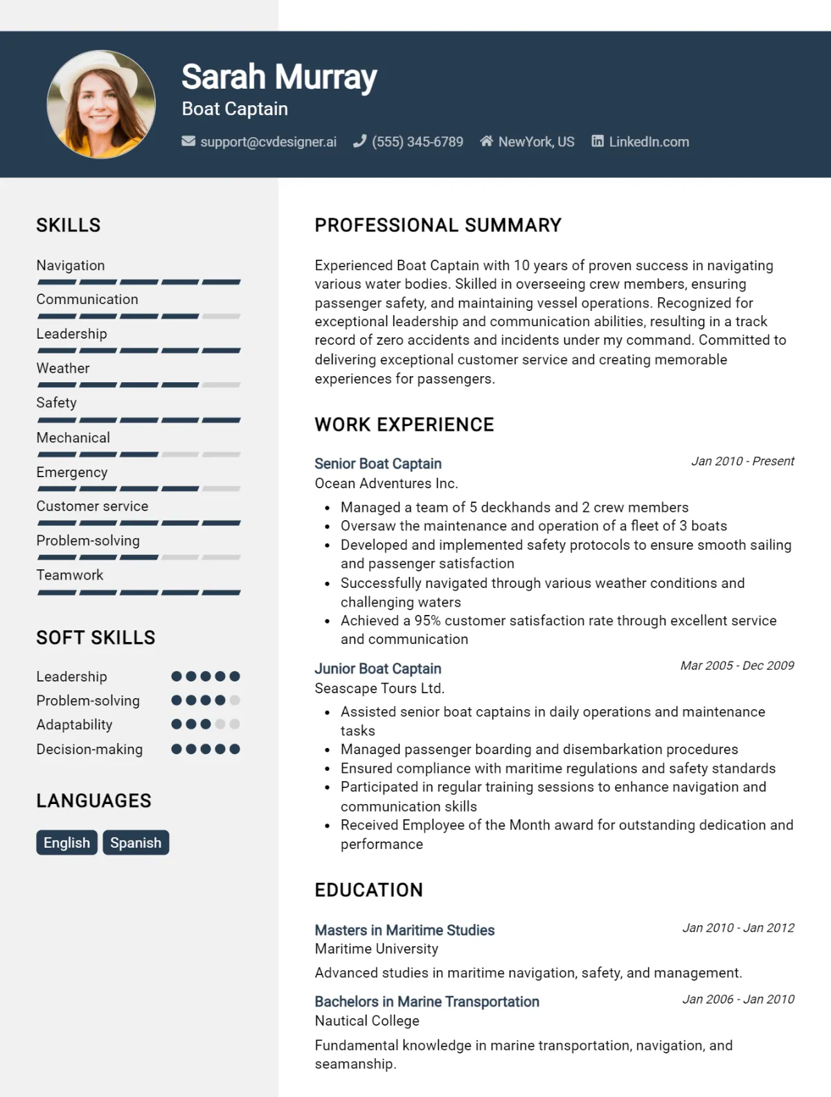 Boat Captain CV Example For 2026: Top Tips & Samples Preview