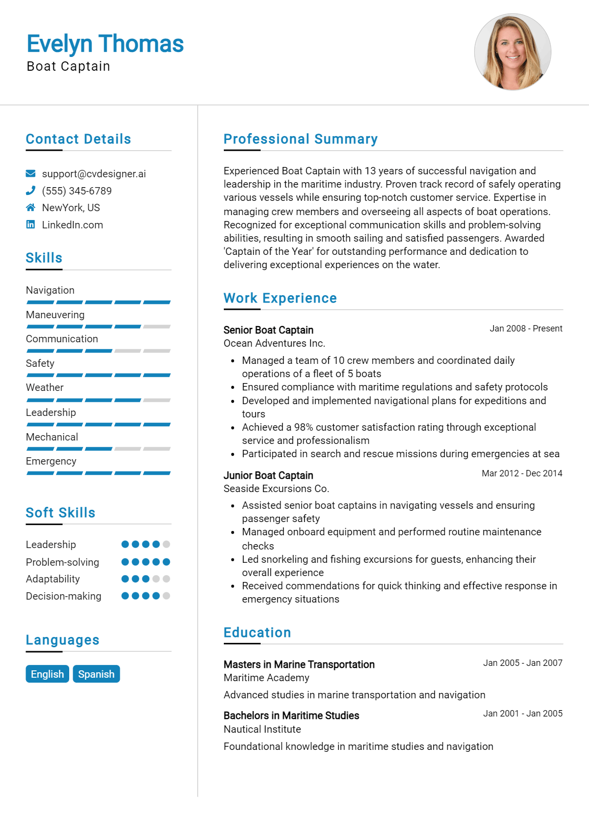 Boat Captain Resume Example for 2026: How to Craft a Winning CV Preview