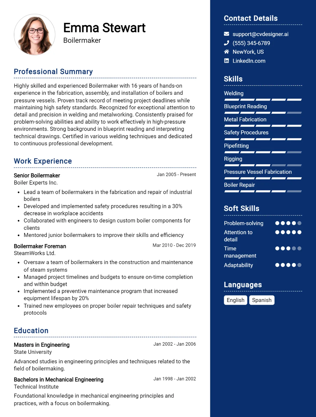 Boilermaker CV Example For 2026: Tips to Stand Out Preview