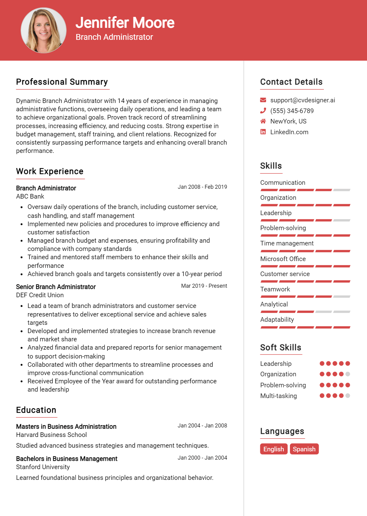 Branch Administrator Resume Example for 2026: Expert Tips & Templates Preview