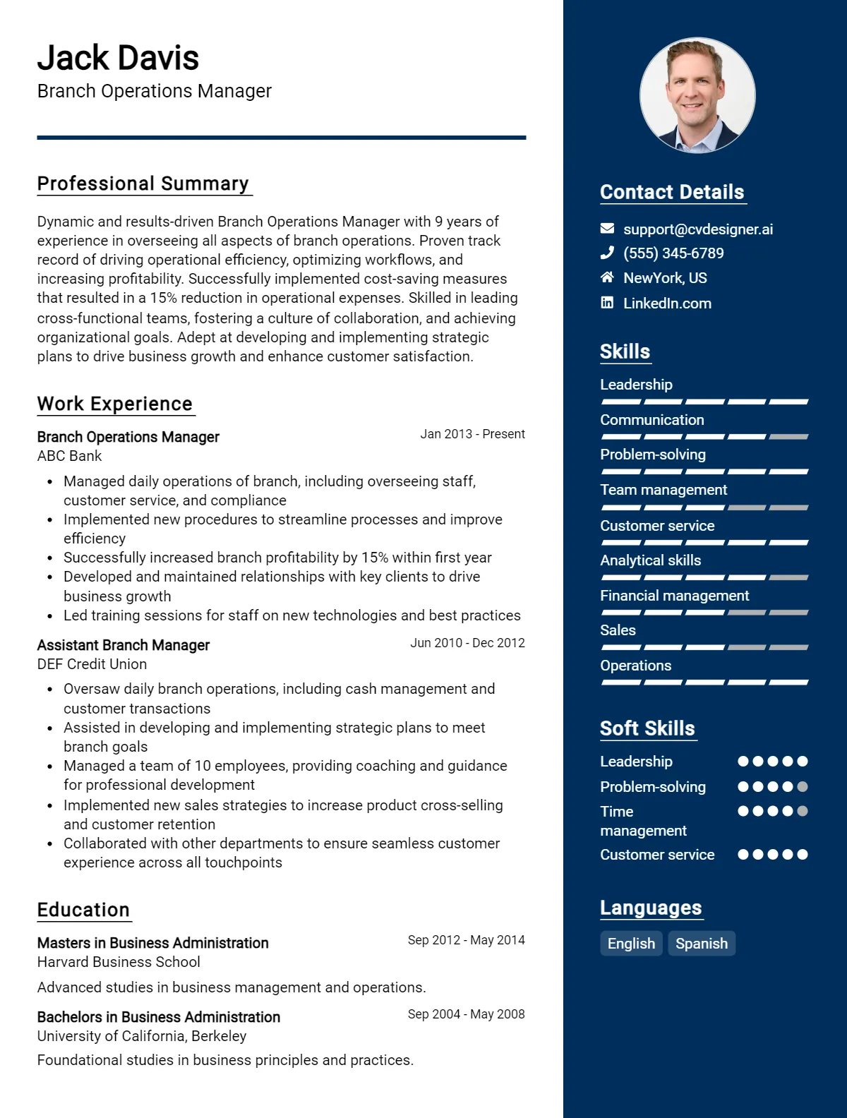 Branch Operations Manager CV Example For 2026: Tips to Stand Out Preview