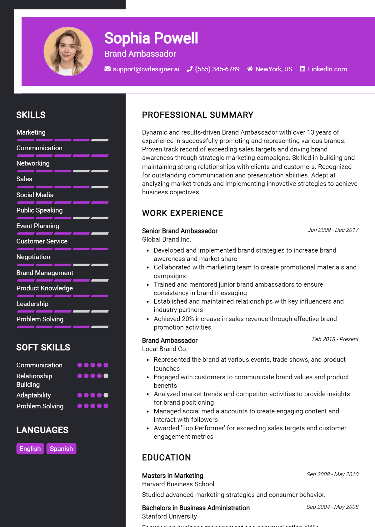 Brand Ambassador Resume Example for 2026: Free Templates Preview