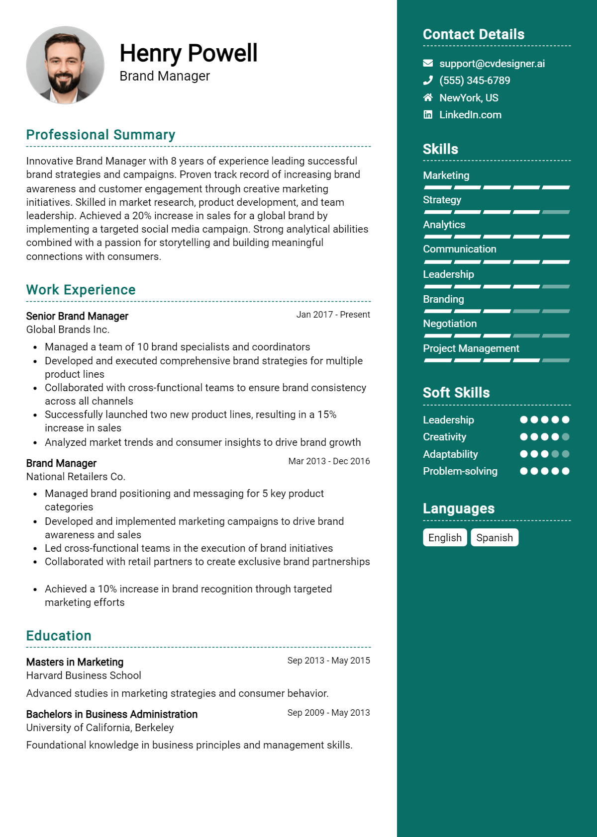 Brand Manager Resume Example for 2026: Writing Guide Preview