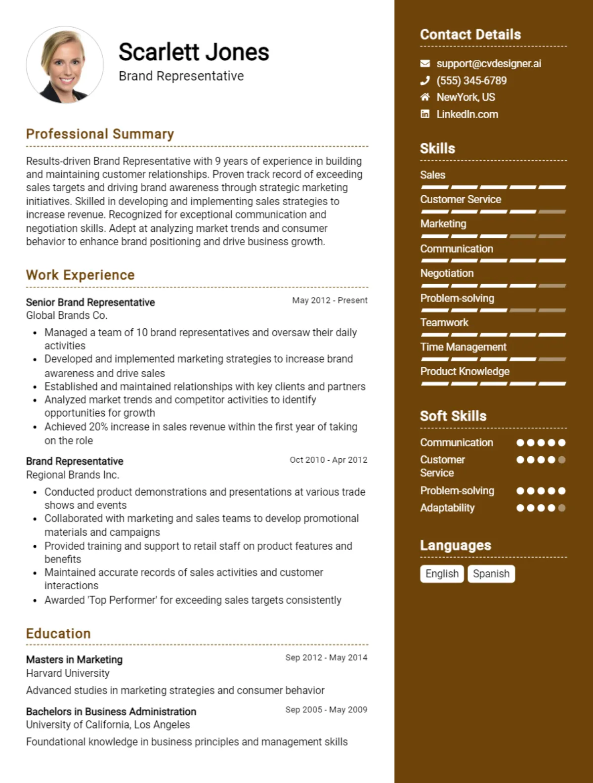 Brand Representative CV Example For 2026: Top Tips & Samples Preview