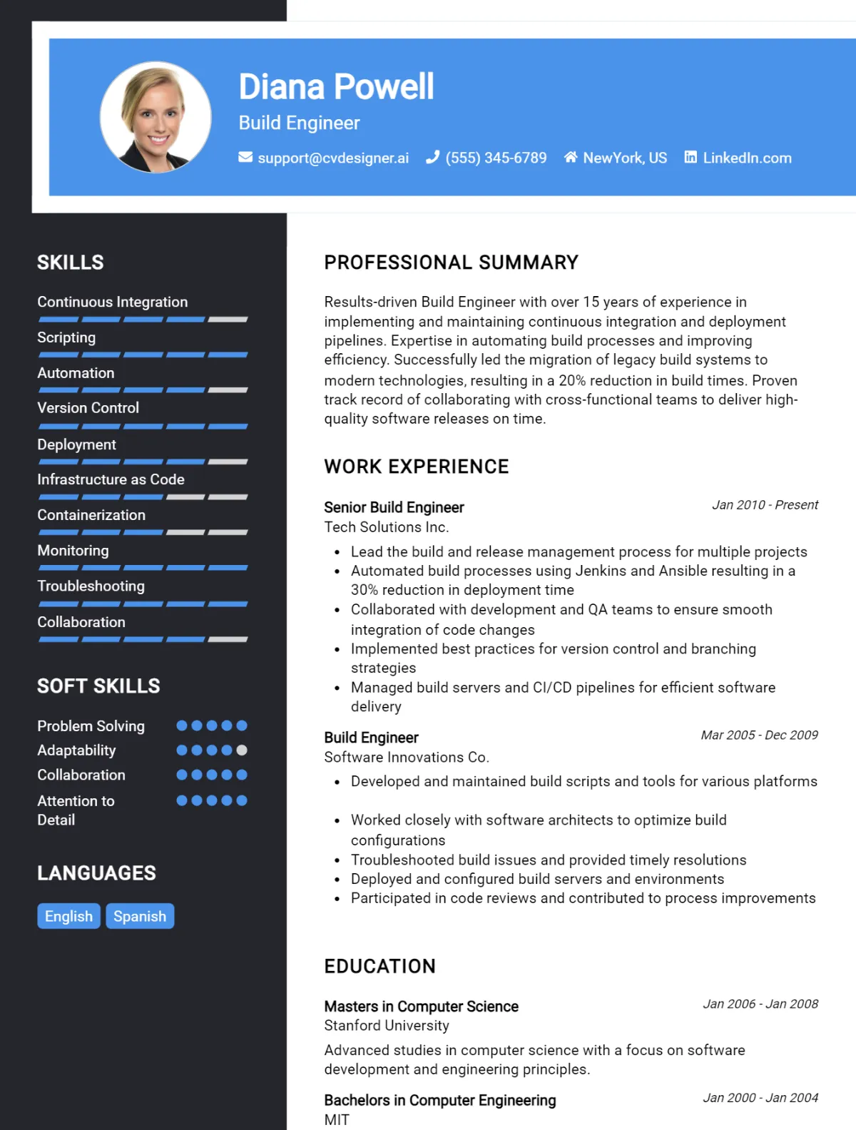 Build Engineer CV Example For 2026: Effective CV Writing Tips Preview