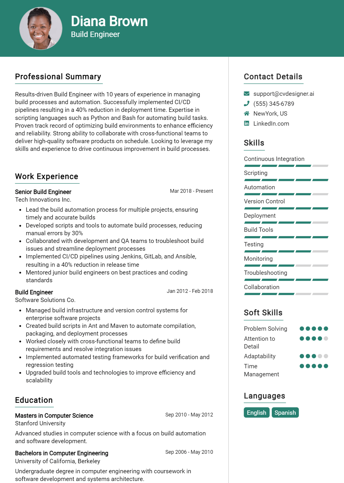 Build Engineer Resume Example for 2026: How to Craft a Winning CV Preview
