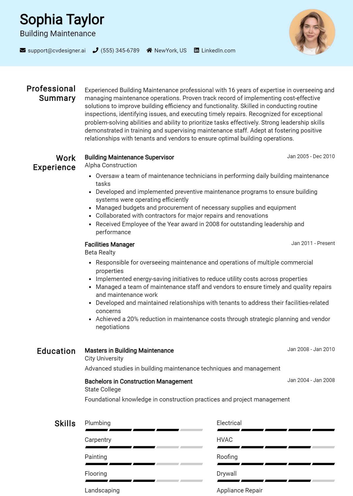 Building Maintenance Resume Example for 2026: Strategies & Templates Preview