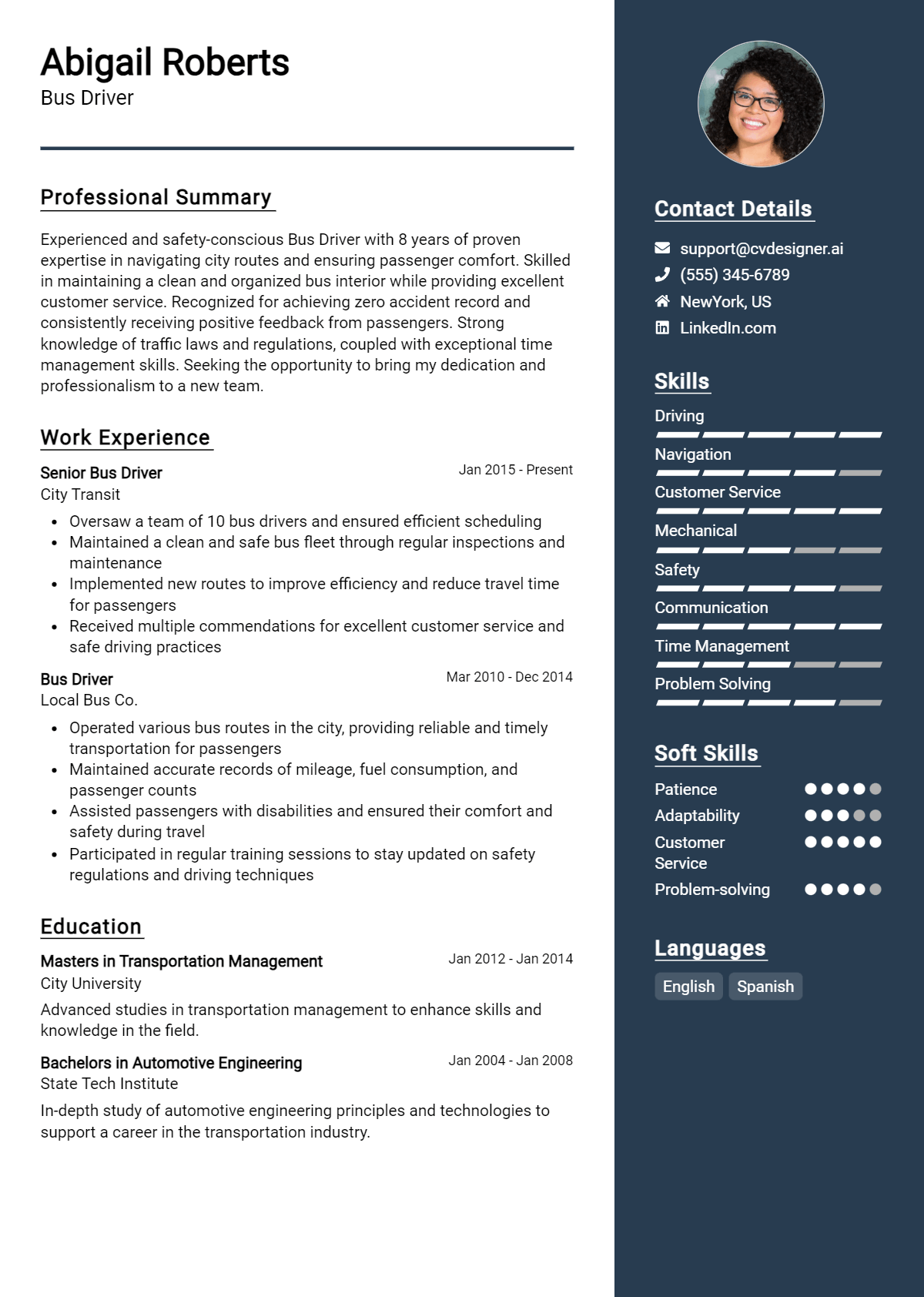 22 Bus Driver Resume Examples for 2026: Downloadable Templates Preview