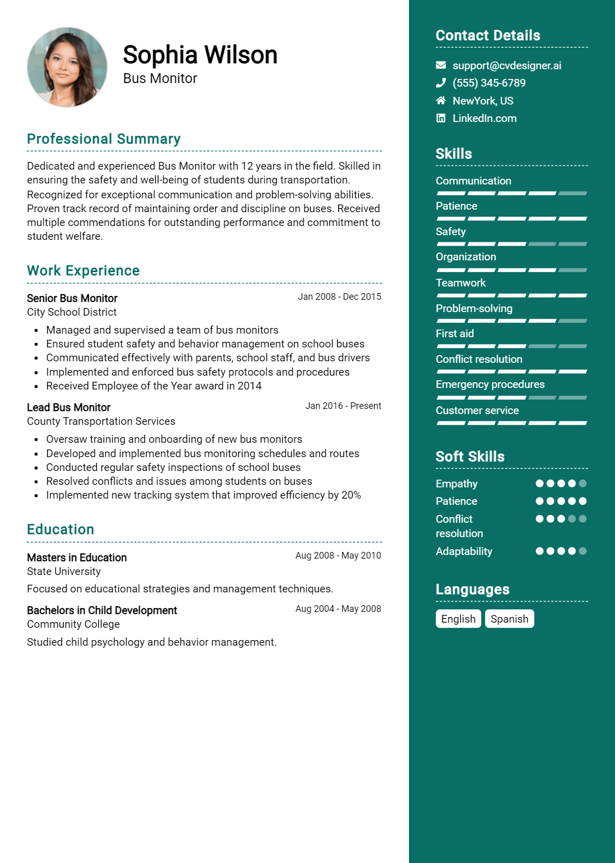 Bus Monitor Resume Example for 2026: Best Writing Tips Preview