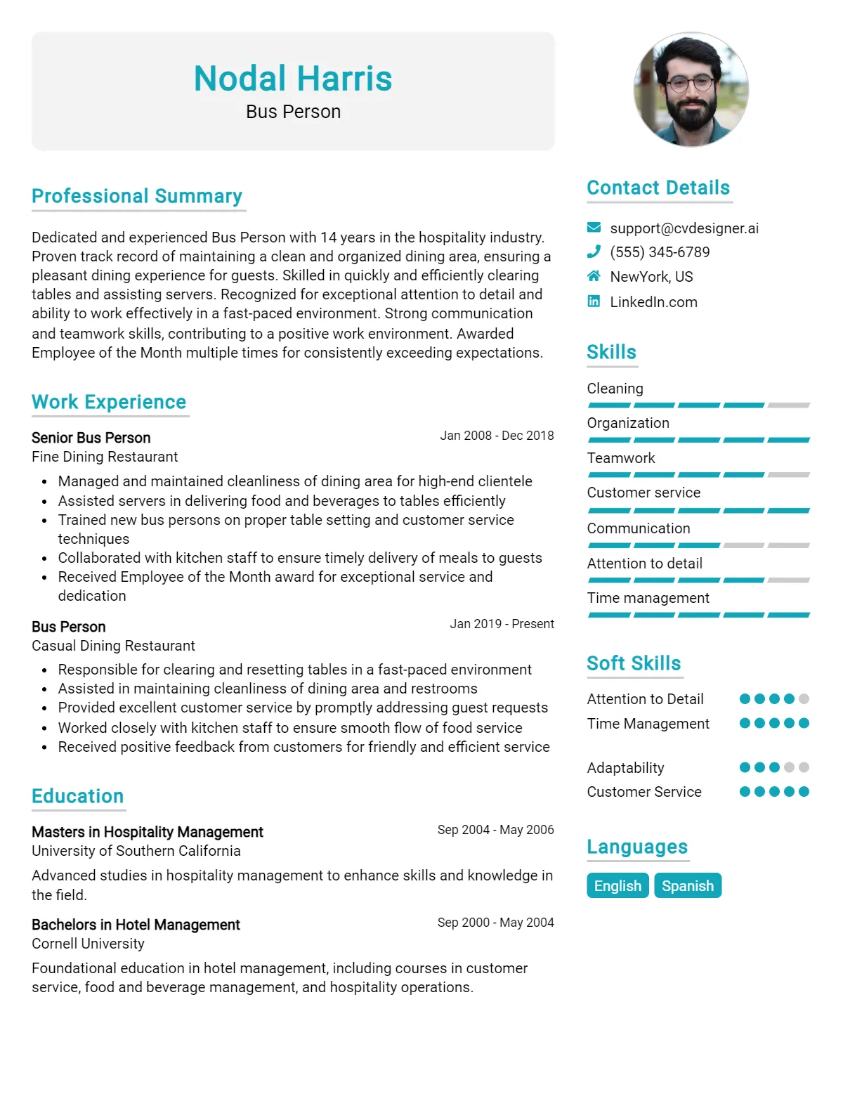 Bus Person CV Example For 2026: Strategies & Templates Preview