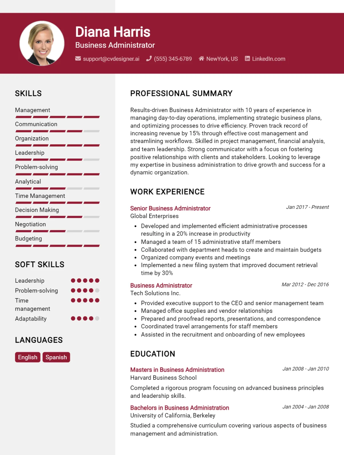 14 Business Administrator CV Examples And Templates For 2026 Preview