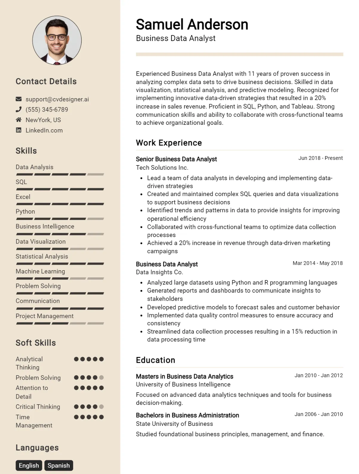 9 Business Data Analyst CV Examples And Templates For 2026 Preview