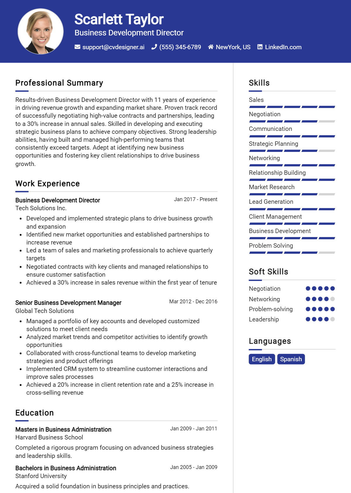 28 Business Development Director Resume Examples for 2026: Free Examples Preview