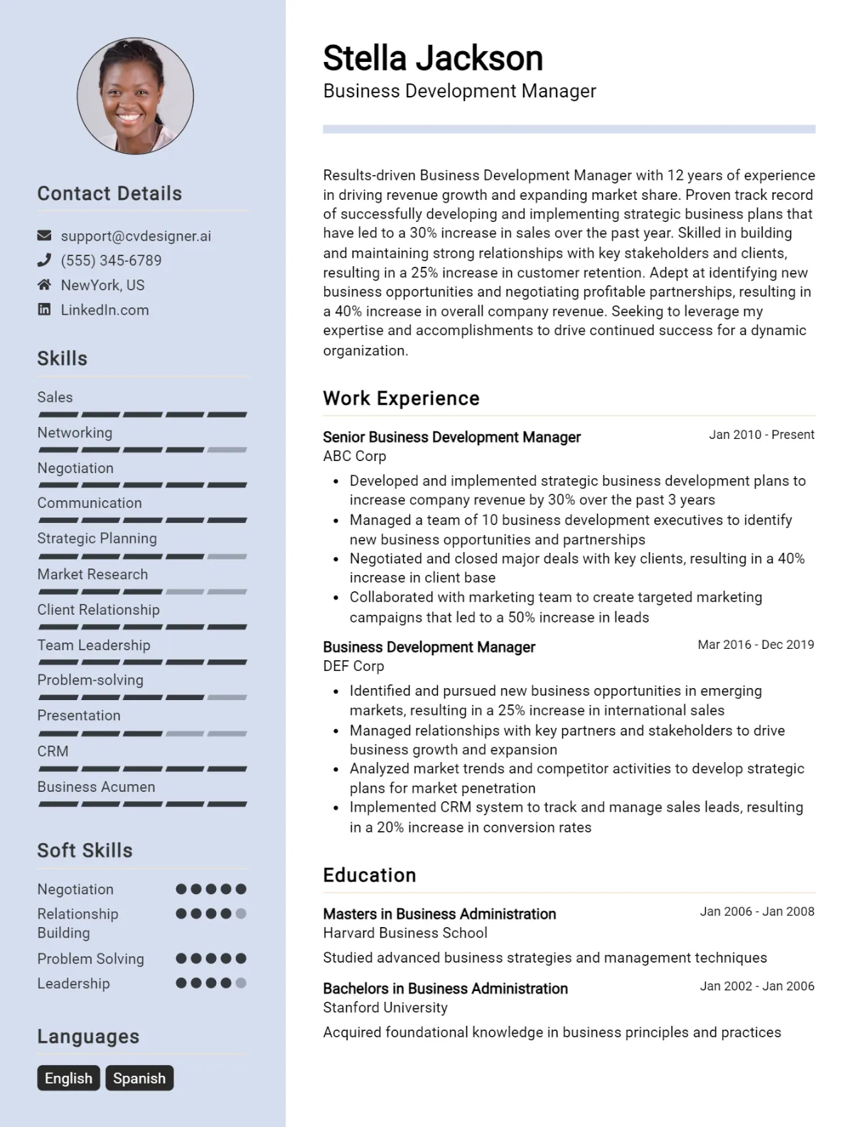 Business Development Manager CV Example For 2026: Proven Tips & Templates Preview