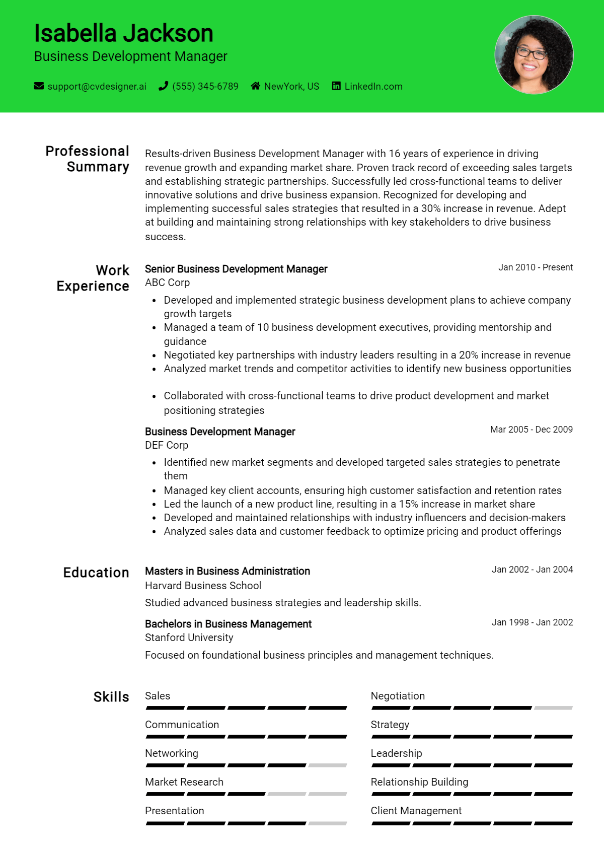 8 Business Development Manager Resume Examples for 2026: Top Templates Preview